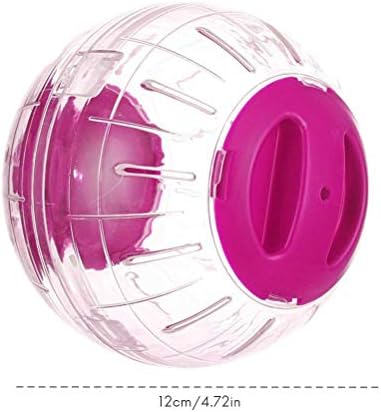 Mini New Cute Dwarf Hamster Running Ball 4.7 Inches Crystal Ball for Hamsters Small Silent Exercise Wheel Small Cage Accessories Suitable for Hamsters Less Than 4 inches 10 cm in Length (Pink)