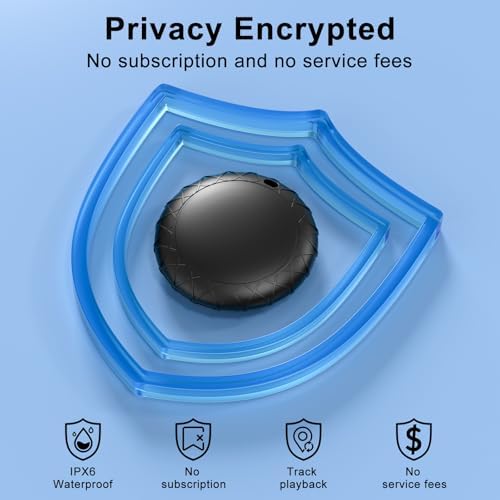 GPS Tracker for Dogs/Cats, Smart Collar with Real-Time Location - Pet Location Tracker with Holder, No Monthly Fee/No SIM Card, Works with iOS Find My, Ultra-Slim, IP68 Waterproof,Compact Design