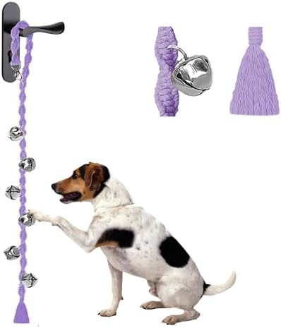 Dog Bells to Go Outside, Potty Training Bell, Handmade, Adjustable | Handmade with Premium Yarn, Twisted Style, Clear Jingle, Dog Potty Bell, Dog Door Bell.