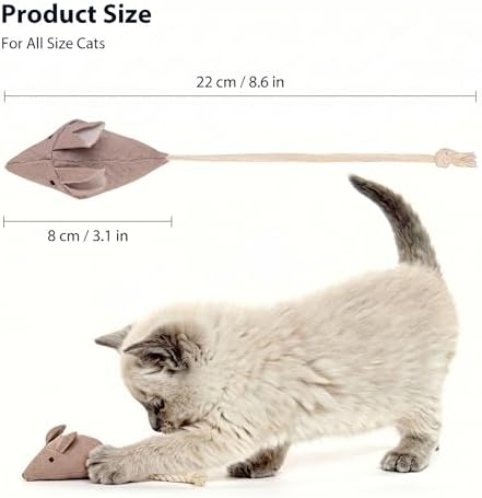 Catnip Mice Cat Toys, 6 Pcs Interactive Fabric Mouse Toys for Indoor Cats