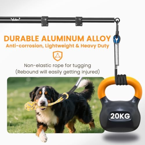 Ycozy Flirt Pole for Dogs Heavy Duty Interactive Toys Tug of War with Detachable 3 Replacement Rope Toys for Chase and Outdoor Exercise & Training for Small Medium Large Dogs (Pole - 40.6")