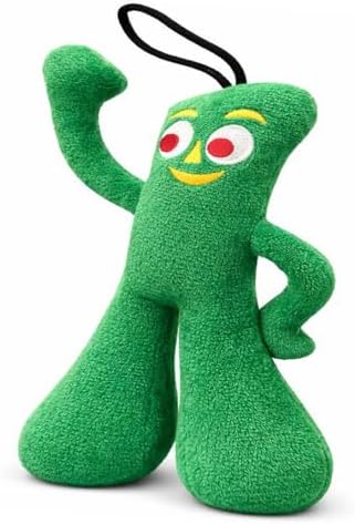Multipet Small Gumby Stuffed Dog Toy with Squeaker | Gumby Dog Toy Plush Small | Green | 6" | Officially Licensed (6" - Plush Gumby)
