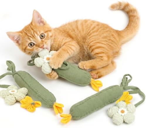 3PCS Cucumber Catnip Toy Cat Kicker Toys for Indoor Cats Kitten