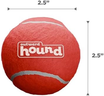 Outward Hound Squeaker Ballz Tennis Ball Dog Toy, Medium, 2.5", 4‑Pack | Squeaks & Bounces, Bright Colors, Interactive Fetch & Training, Indoor Outdoor, Moderate Chewers, Medium Dogs (Under 50 lbs)