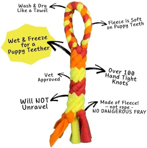 Patented Fleece Tug Toy for Dogs (Orange)