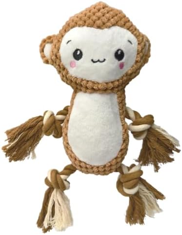 Plush Squeaky Chew Toy for Small Medium Large Dog,(Brown Monkey)