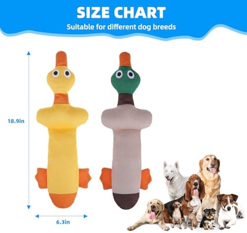 Mihachi Floating Dog Water Pool Toys 2 Pack for Swimming Pool, Interactive Crinkle Pet Puppy Chew Toys for Play and Training, Funny Duck Toy for Small Medium Large Breed, Wild & Yellow Duck