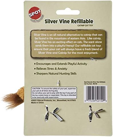 SPOT Naturals Silver Vine Refillable Cat Toy with Catnip