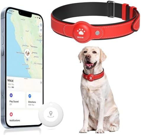 GPS Tracker for Dogs, 2 in 1 Smart Pet Collar (Only iOS), No Monthly Fee Waterproof Dog Collar with Real-time Tracking, Anti-Lost, 365-Day Long Battery GPS Tracker for All Sized Dogs(Locator Included)