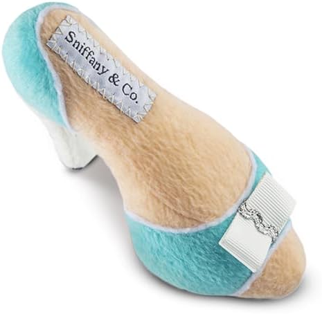 Dog Diggin Designs Sniffany & Co Squeaky Plush Dog Shoe Toy | Luxury-Inspired Parody Designer Heel with Built-in Squeaker, Soft Plush Fashion Dog Toy – High Heel Essentials