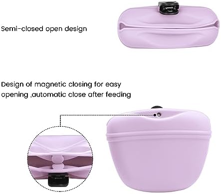 AUDWUD Silicone Dog Treat Pouch with Clicker Magnetic Closure Secure Clip