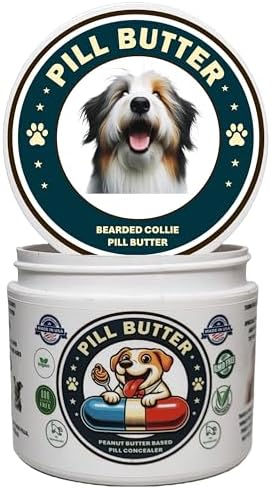 Peanut Butter Dog Pill Wrap - Bearded Collie Label