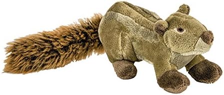 Fluff & Tuff Peanut Chipmunk Plush Dog Toy, 8” Durable Stuffed Dog Toy with Squeaker, Double-Stitched & Reinforced for Interactive Play
