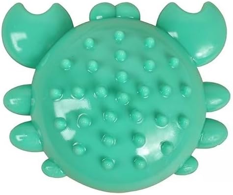 Squeaky Crab Dog Chew Toy, Orange, TPR Material, Interactive Teeth Cleaning Ball for Puppies and Dogs, Boredom Relief, 3.94 Inch (Green)