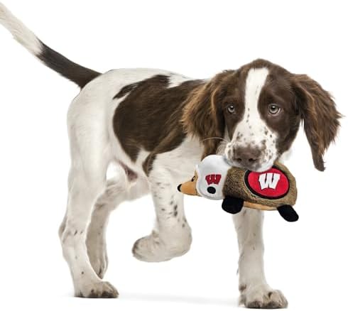 NCAA Wisconsin Badgers Plush Hedgehog Toy for Dogs & Cats, Cool Soft Pet Toy for Fun and Interactive Play, Dog Chew Toy with Squeaker, Licensed Hot Pet Toy