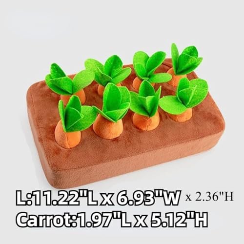 Upgraded Interactive Rabbit Enrichment Toys, Hide and Seek Snuffle Mat with Plush Carrot and Feeder Cups for Boredom & Stimulating, Bunny Puzzle for Puppies, Guinea Pigs, Kitten, Chinchilla (Large)