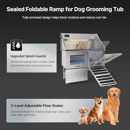 Dog Washing Station with Pet Dryer, 304 Stainless Steel Pet Wash Sink
