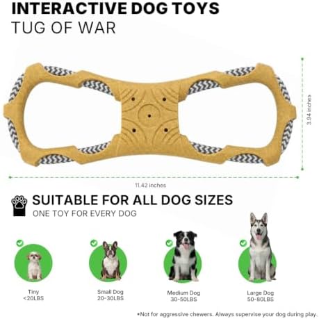 Tug of War Dog Toy, Interactive Dog Toys, Dog Chew Toys, Yellow