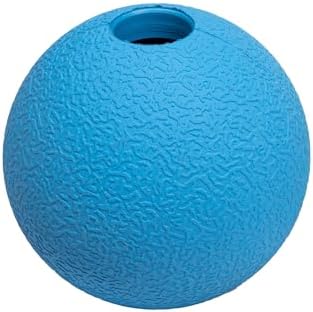Amazon Basics Interactive Bouncy Durable Rubber Dog Toy Balls, 2.5 inch, Blue, Beige, Orange, Pack of 3