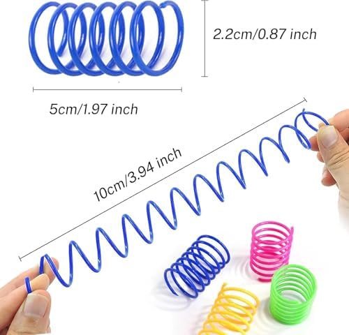 Interactive Cat Toys for Indoor Cats - 12 PCS Colorful Spiral Cat Spring Toys, Durable BPA-Free Plastic Swatting & Hunting Toys, Fun Kitten Accessories to Keep Bored Cats Activ