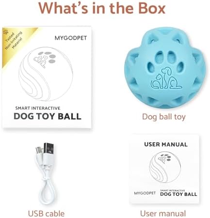 Interactive Dog Toys, [2026 Latest] Smart Dog Balls with Ball Cover, 4 Movement Modes, Durable TPU Material, Motion Activated Automatic Moving Rolling Ball