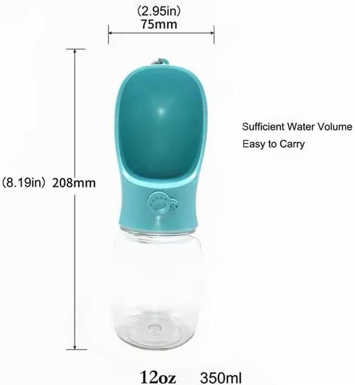 Dog Water Bottle Portable with Food Container & Filter for Travel 12OZ | Feeding & Hydration | Travel Water Bowl | Portable Pet Dispenser | Dog Gifts | Puppy Essentials | for Hiking Camping Beach