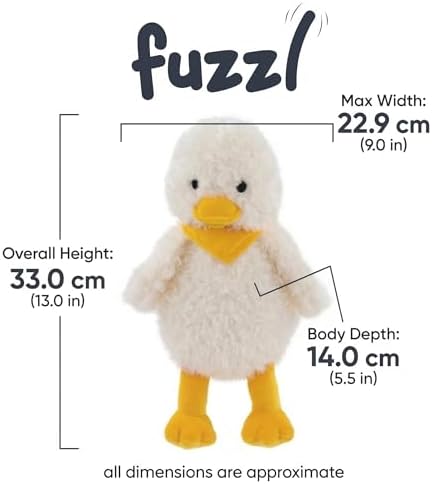 Fuzzl Super Soft Plush Dog Toy – Cheeky Duck – Large Plush with Giggle Squeaker – Durable Chew Comfort & Fetch Toy for Small Medium & Large Dogs