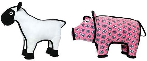 TUFFY® 2 Pack Pig Sheep Large Ultra Durable Plush Dog Toys