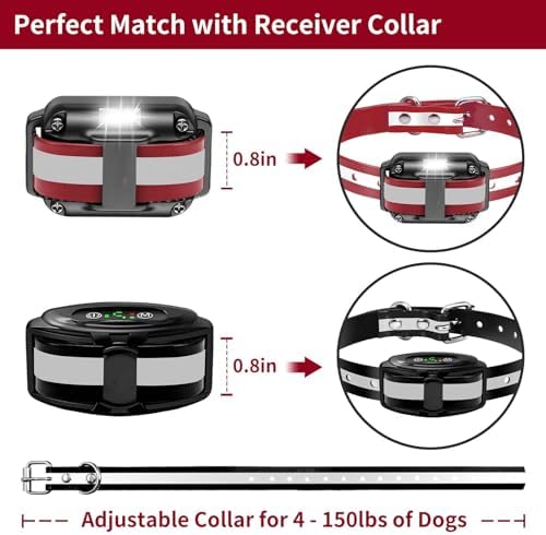 Shock Collar Replacement Strap 2-Pack - Compatible with Jugbow, Bousnic, Slopehill 3/4 Inch Adjustable TPU Collar for Dogs | Waterproof & Reflective Design for Training, Walking