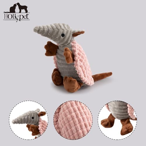 Hollypet Armadillo Squeaky Puppy Dog Toys for Small Medium Dogs, 8"
