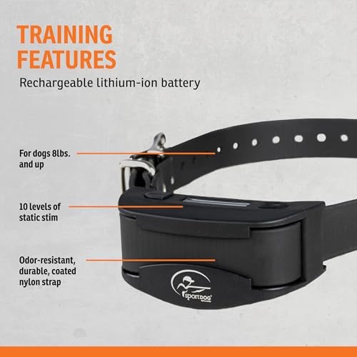SportDOG NoBark Premium Bark Collar | Silent Partner Bark-Only Detection, Static, 3 Training Modes, Rechargeable, Waterproof, Lightweight, Dogs 8 lb+, 5-22 in