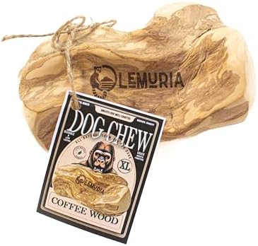 lemuria Gorilla Wood Dog Chew, Coffee Wood Dog Chew Real Wooden Bone, Safe Dental Cleaning Chews for Teething Puppy, Stress Relief Toys (Extra Large)
