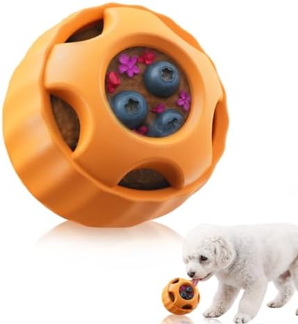 Interactive Dog Treat Dispenser Toy | Cognitive Puzzle for Mental Stimulation | Natural Rubber Dishwasher Safe | Keep Busy & Relieve Boredom | for Small & Large Dogs