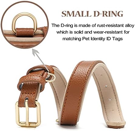 Leather Dog Collar for Small Medium Large Dogs Soft Waterproof Padded Puppy Collars