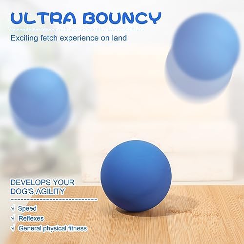 Hiboom 15 Pack Natural Rubber Dog Tennis Balls for Fetch, Blue