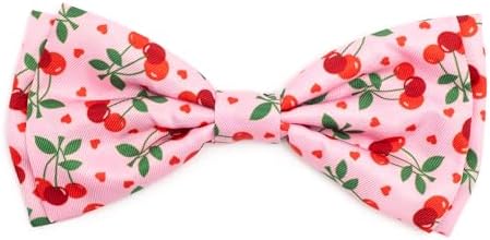 THE WORTHY DOG Spring Patterns Pet Bow Ties for Dogs & Cats, Cherries