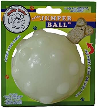 Jolly Pets Jolly Jumper Bouncing Treat Dog Ball, 4 in Large, Glow