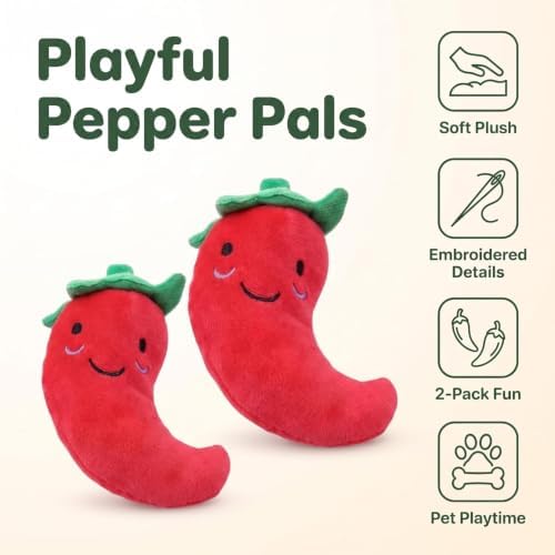 Chilli Fruits and Vegetables Dog Squeaky Chili Eggplant Corn Puppy Dog for Small Dogs,Chili,Size 1 Nice and Practical Squeak Pet Supplies