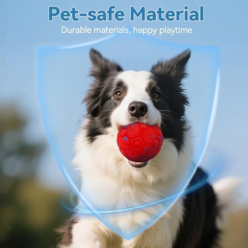 Newget Interactive Dog Toy Ball Replacement Shell, Chew-Resistant Red
