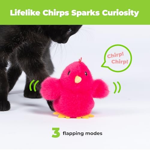 Best Pet Supplies Catify Interactive Flapping Cat Toy - Chick, Fuchsia