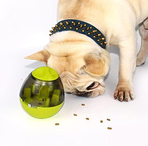 Dog & Cat Interactive Mental Stimulation Toy, Puzzle Treat Ball for Frenchie, Slow Feeding Ball (Green)