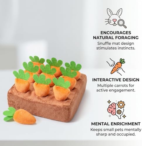 Bunny Enrichment, Snuffle Mat for Rabbits, Small Pet Activity Mat