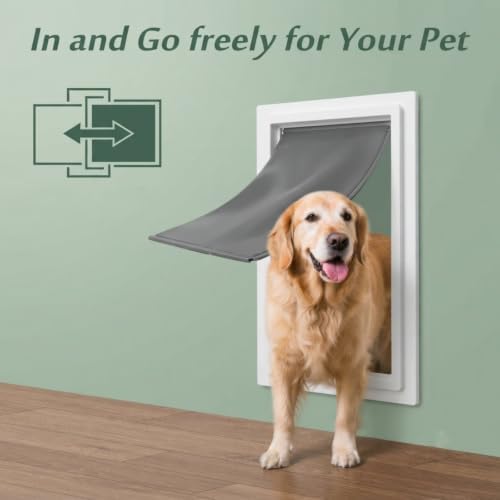 AMZOO Large Dog Door Replacement Flap PetSafe 16 7/8”x10 1/8” 2 Packs | Compatible Freedom PAC 11-11039 Pet Door Flaps Magnetic Closure Weather-Resistant Durable Flexible Non-Toxic PVC Easy Install