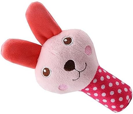 FECAMOS Pet Teething Toy, Interactive Rabbit Pet Biting Toy Teeth Grinding Soft Anxiety Reduction Bite Resistant Rose Red for Outdoors for Bedroom