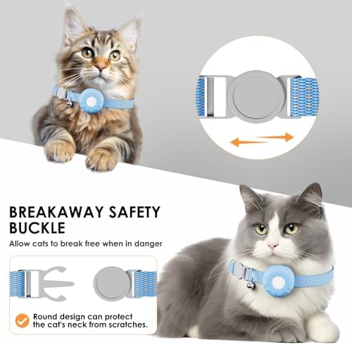 Cat Tracker Collar, Mini GPS Tracker, Lightweight Pet Trackers, No Subscription No SIM Card Required Cat Tracker, Smart Trackers Tag for Vehicles, Pets, Kids, Longer Battery Life, Blue