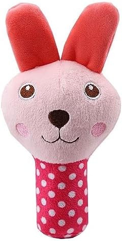 FECAMOS Pet Teething Toy, Interactive Rabbit Pet Biting Toy Teeth Grinding Soft Anxiety Reduction Bite Resistant Rose Red for Outdoors for Bedroom