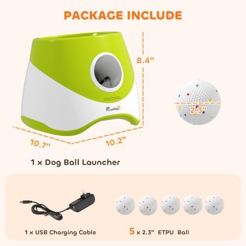 PawHut Automatic Dog Ball Launcher for Indoor & Outdoor Play, Green