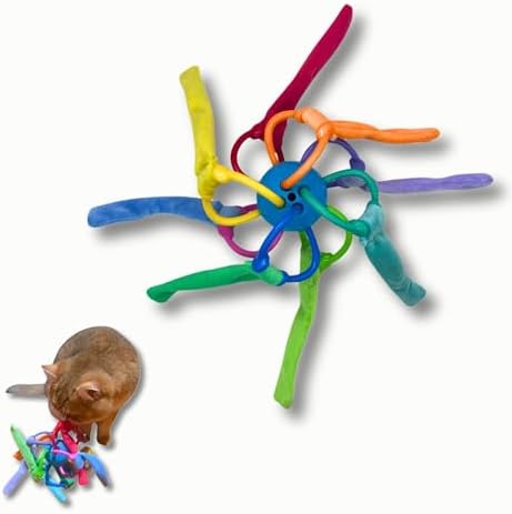 Catnip Sepak Takraw Cat Toy with Crackle Paper Colorful Self-Entertainment Durable Chew Toy