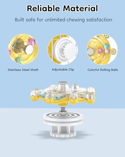 Pawfly Bird Toys for Parakeets, Colorful Spinning Wheel Chew Toy, Interactive Spinner Rattle Parrot Toys, Cockatiel Toy, Parakeet Toys, Bird Cage Accessories for Entertainment Chewing Exercise, Yellow