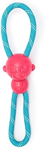 ZippyPaws - RopeTugz Pink Aggressive Chewers Dog Toy - Durable Rope, Squeaky Chew Toy, Perfect for Tug of War, Suitable for Small, Medium, and Large Breeds - Machine Washable